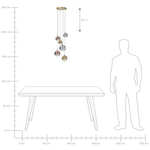 Hängelampe TOOMA Glas Messing
