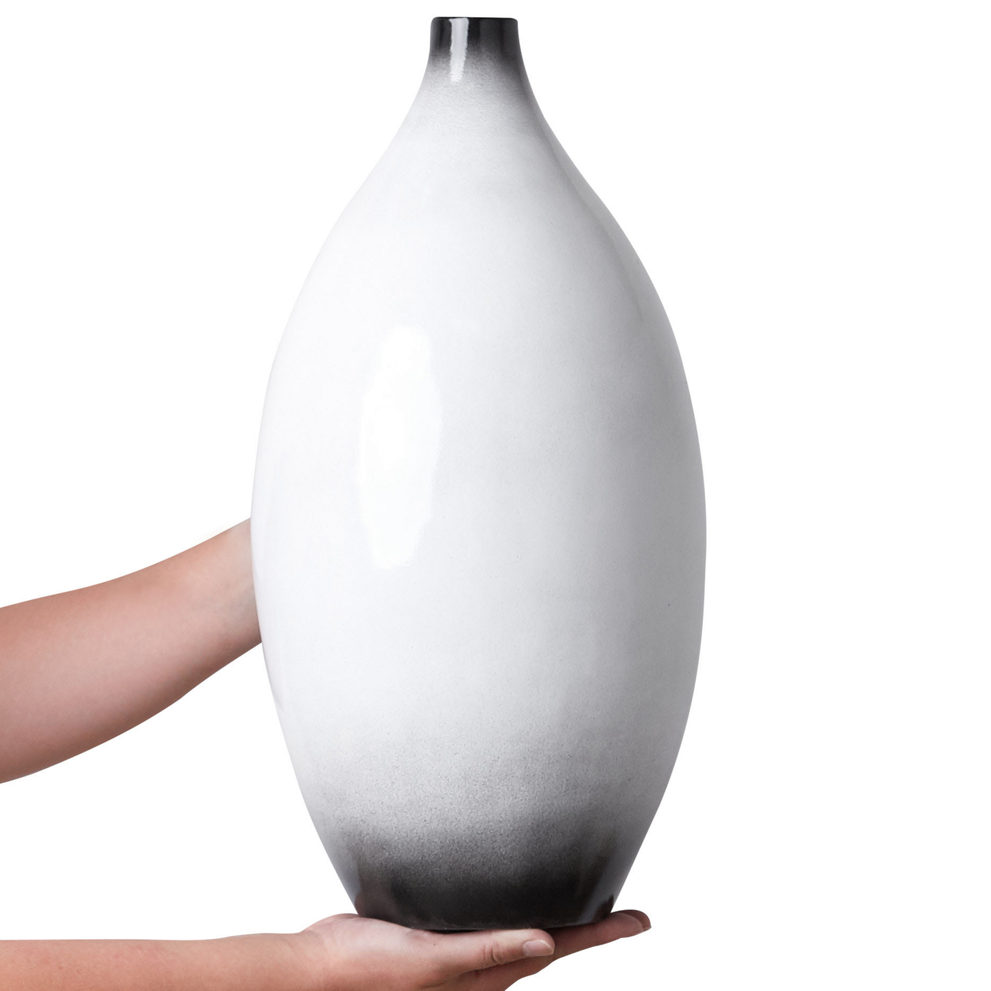 Dekovase BAEZA Keramik 46 cm Weiss