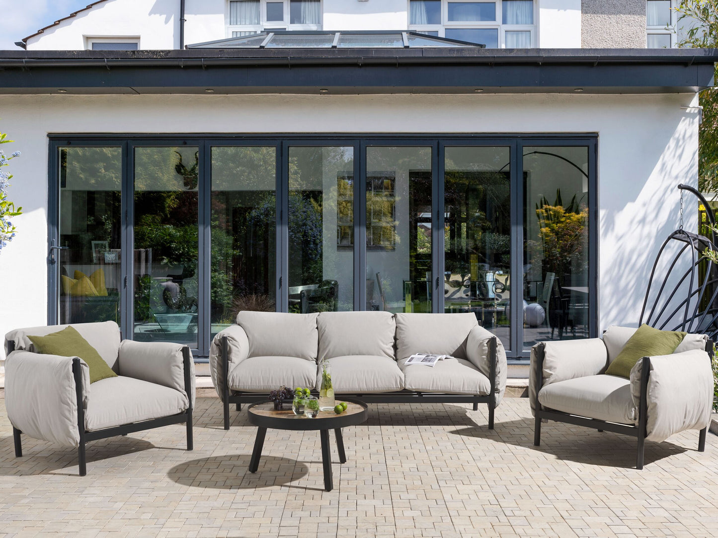 Gartensofa Set 5-Sitzer ESPERIA Metall Grau
