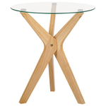 Couchtisch 2er Set Glas transparent / hellbraun rund VALLEY
