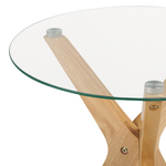 Couchtisch 2er Set Glas transparent / hellbraun rund VALLEY