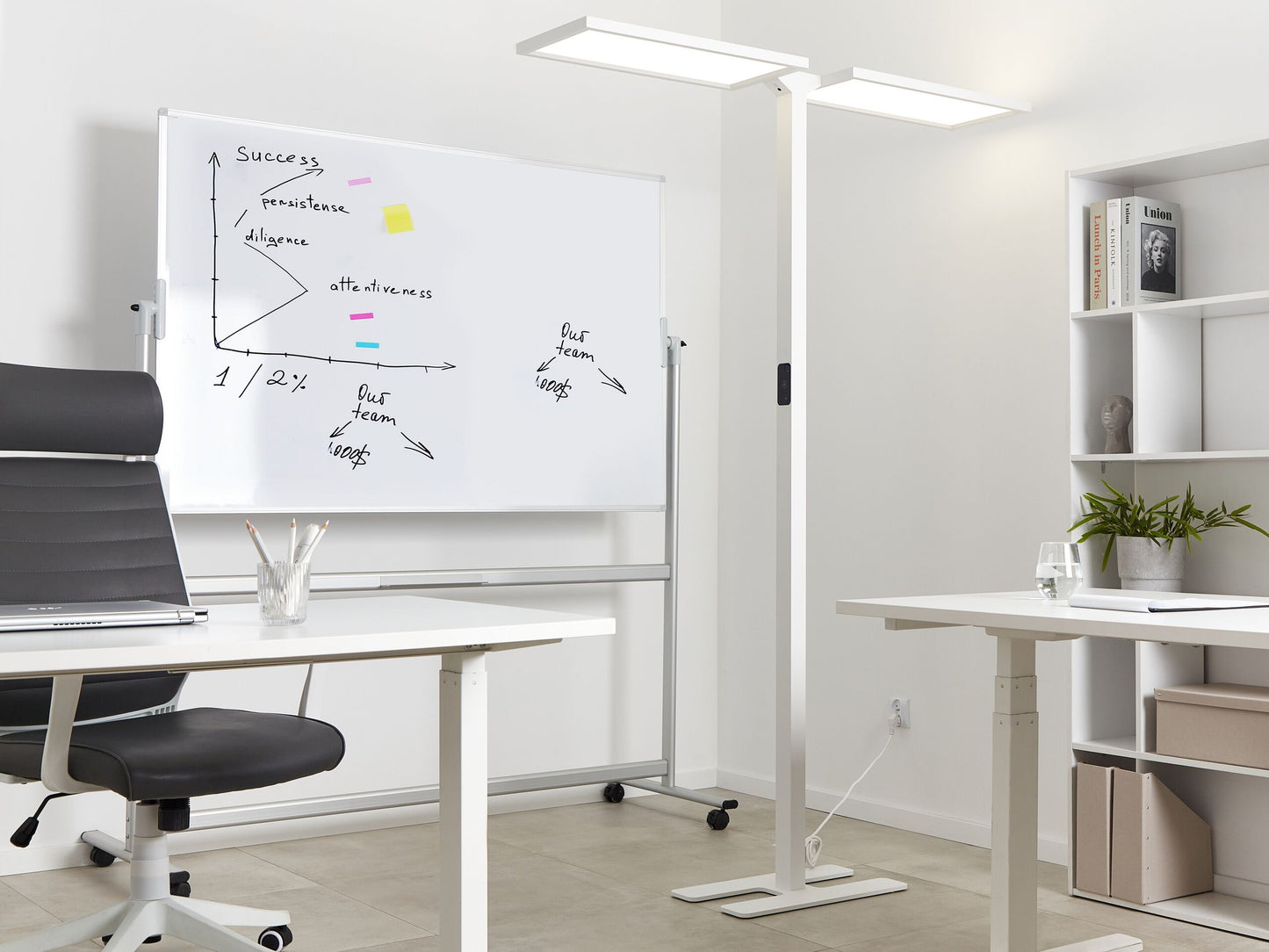LED Stehlampe SCULPTOR mit Bewegungsmelder Metall Weiss