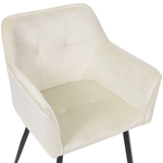 Esszimmerstuhl 2er Set JASMIN Samtstoff Creme