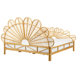Bett mit Lattenrost Rattan FLORENTINE 180 x 200 cm Hellbraun