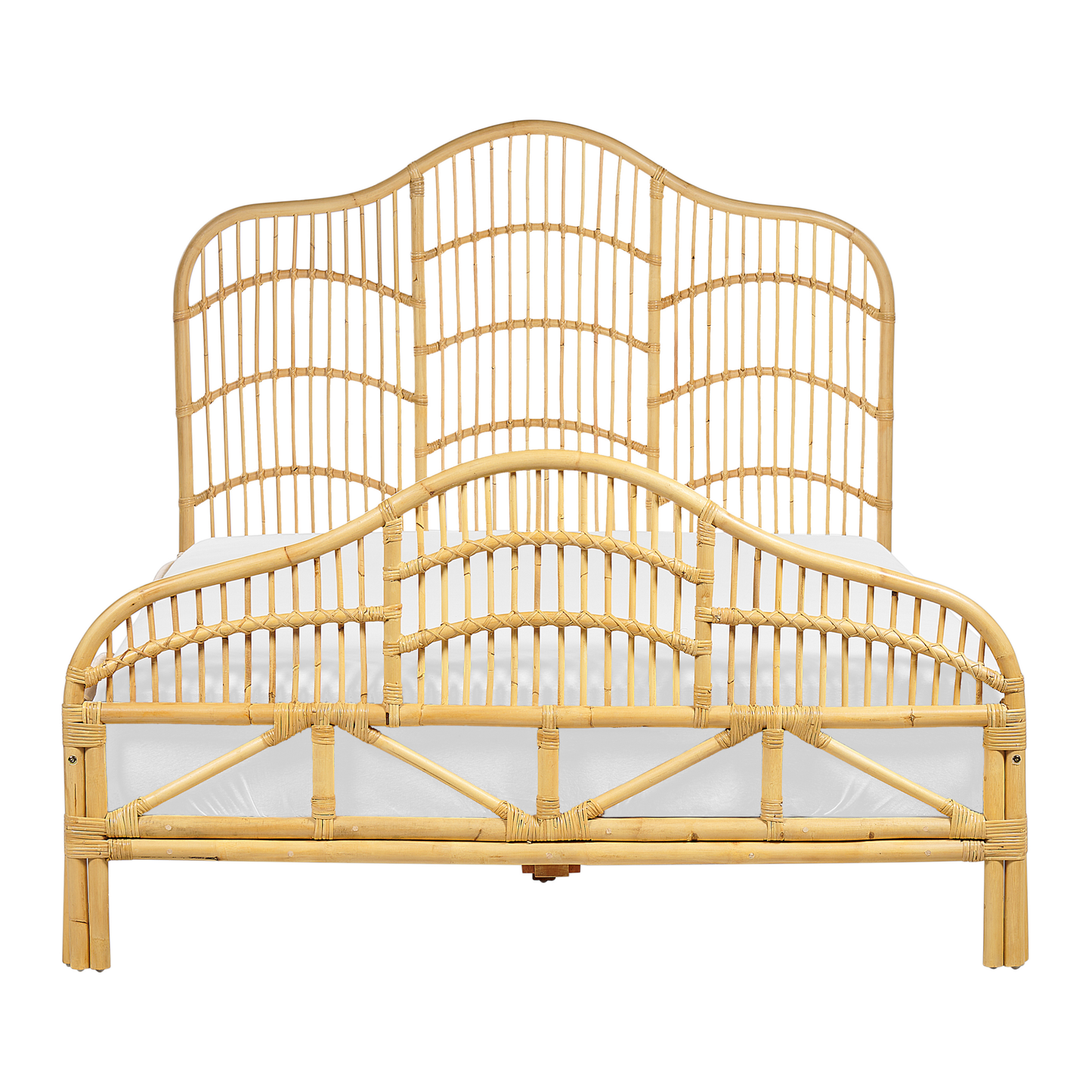 Bett mit Lattenrost Rattan DOMEYROT 140 x 200 cm Hellbraun