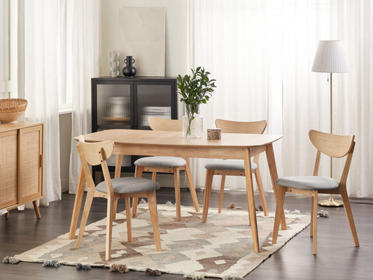 Esszimmerstuhl 2er Set ERIE Holz Hellbraun