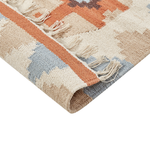 Kelim Teppich Baumwolle mehrfarbig 80 x 300 cm geometrisches Muster Kurzflor DILIJAN