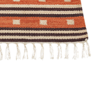 Kelim Teppich Baumwolle orange 140 x 200 cm geometrisches Muster Kurzflor GAVAR