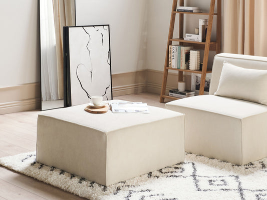 Ottomane LEMVIG Cord Hellbeige