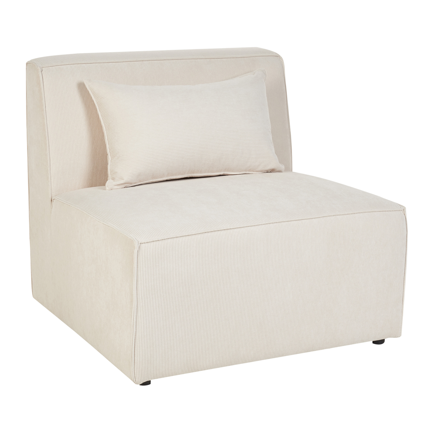 3-Sitzer Sofa Cord hellbeige mit Ottomane LEMVIG