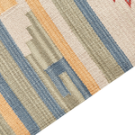 Kelim Teppich Baumwolle mehrfarbig 80 x 150 cm geometrisches Muster Kurzflor APARAN