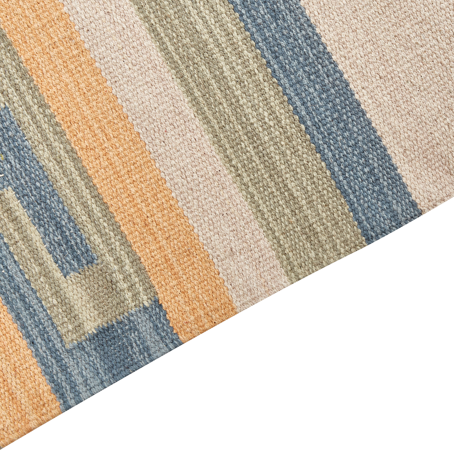 Kelim Teppich Baumwolle mehrfarbig 200 x 300 cm geometrisches Muster Kurzflor APARAN