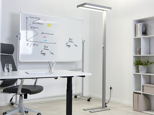 LED Stehlampe TAURUS mit Dimmer Metall Silber