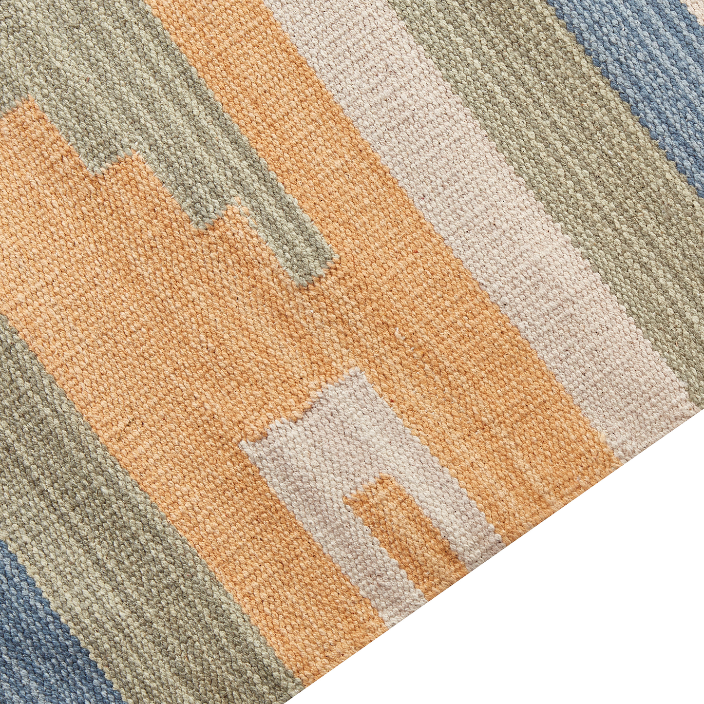 Kelim Teppich Baumwolle mehrfarbig 80 x 300 cm geometrisches Muster Kurzflor APARAN