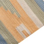 Kelim Teppich Baumwolle mehrfarbig 80 x 300 cm geometrisches Muster Kurzflor APARAN