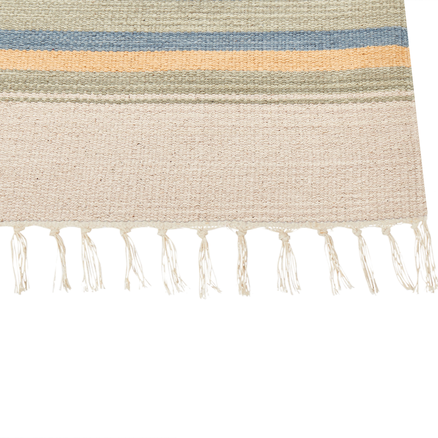 Kelim Teppich Baumwolle mehrfarbig 80 x 300 cm geometrisches Muster Kurzflor APARAN