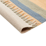 Kelim Teppich Baumwolle mehrfarbig 80 x 300 cm geometrisches Muster Kurzflor APARAN