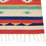 Kelim Teppich Baumwolle mehrfarbig 80 x 150 cm geometrisches Muster Kurzflor MARGARA