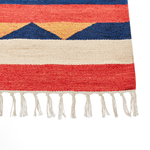 Kelim Teppich Baumwolle mehrfarbig 80 x 300 cm geometrisches Muster Kurzflor MARGARA