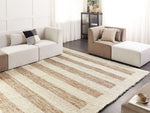 Teppich Baumwolle / Jute beige 300 x 400 cm geometrisches Muster Kurzflor ZIARAT