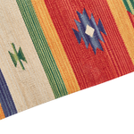 Kelim Teppich Baumwolle mehrfarbig 80 x 300 cm geometrisches Muster Kurzflor ALAPARS