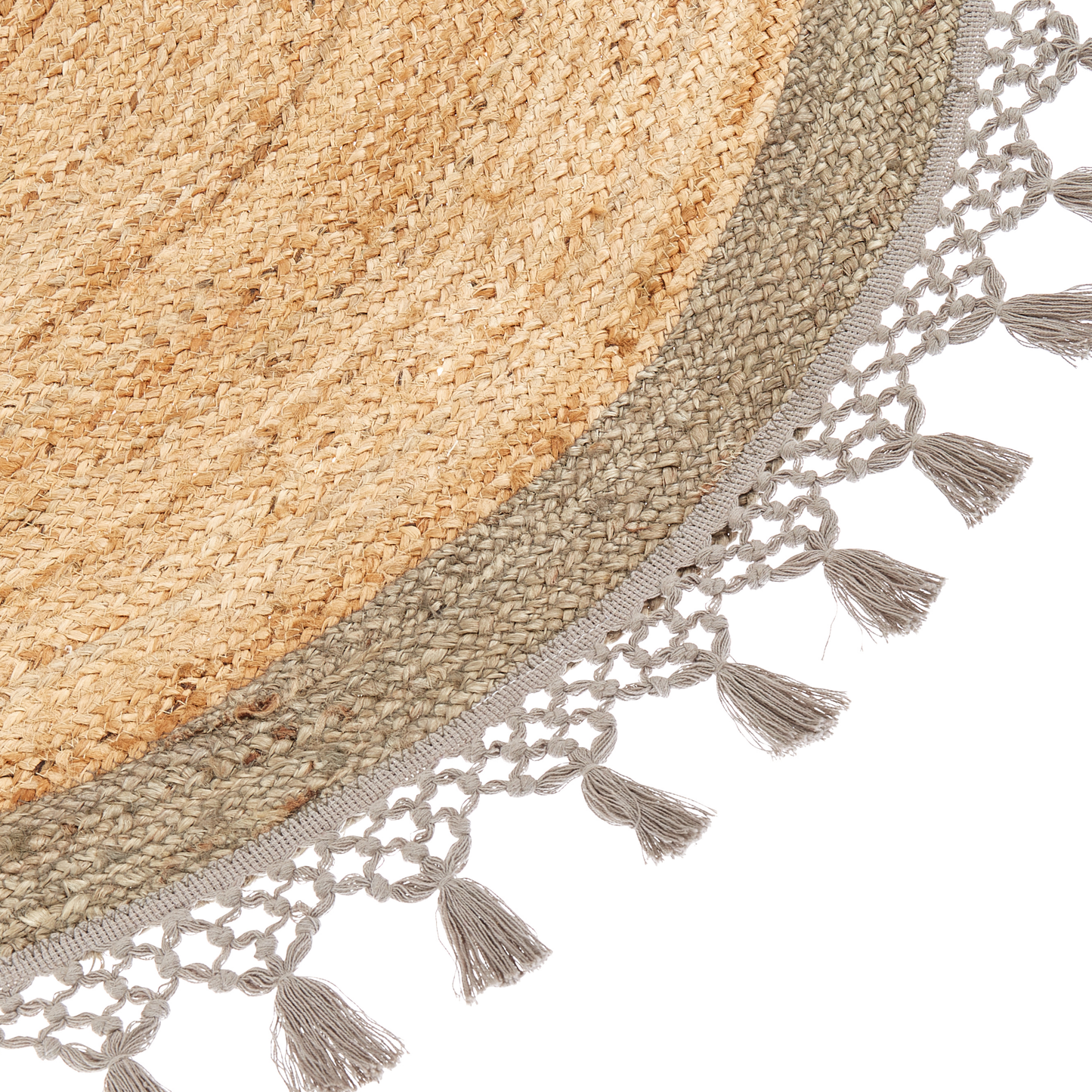 Teppich Jute beige / grau ⌀ 140 cm MARTS