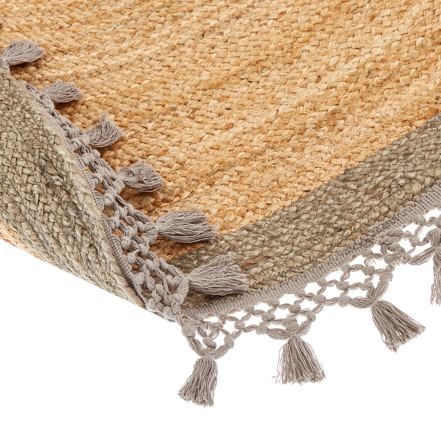 Teppich Jute beige / grau ⌀ 140 cm MARTS