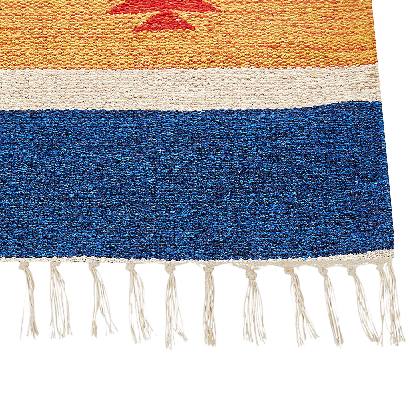 Kelim Teppich Baumwolle mehrfarbig 200 x 300 cm geometrisches Muster Kurzflor TARONIK