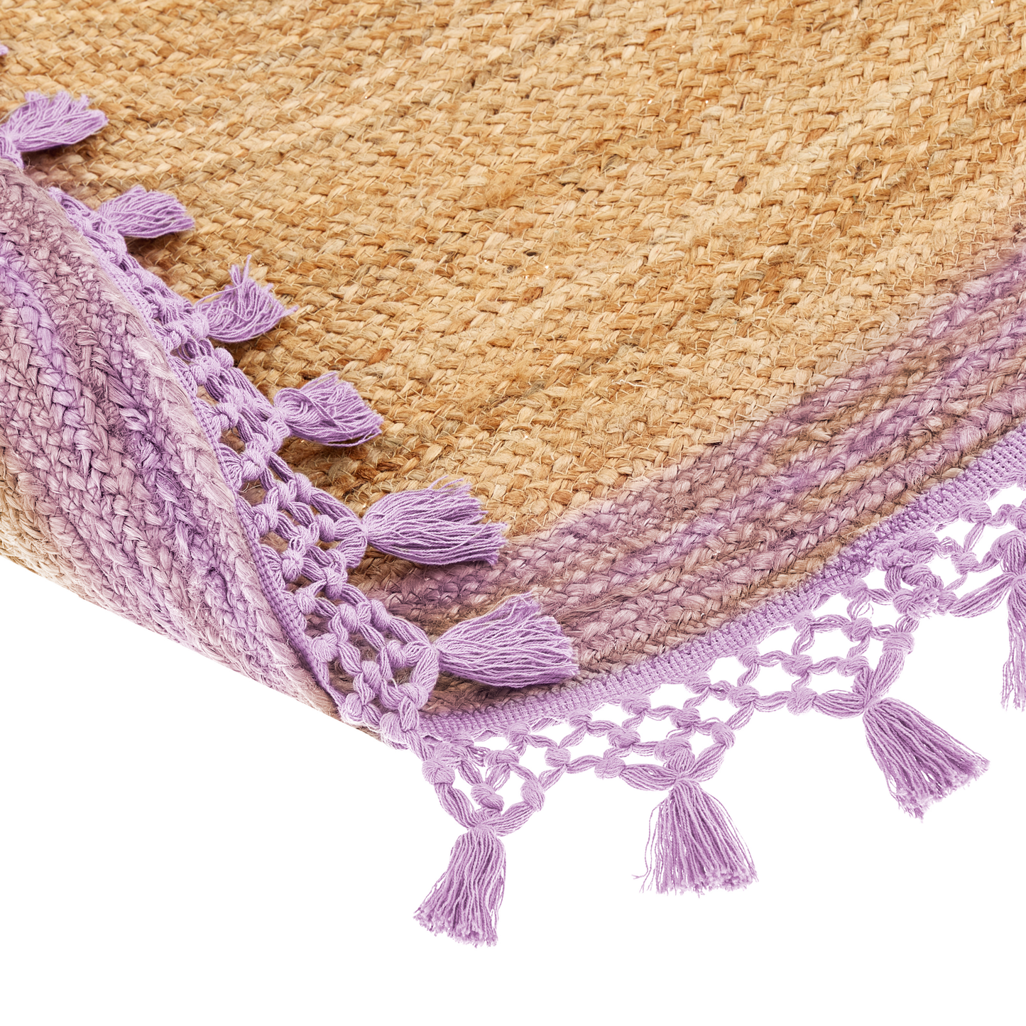 Teppich Jute beige / lila ⌀ 140 cm MARTS