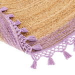 Teppich Jute beige / lila ⌀ 140 cm MARTS