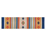 Kelim Teppich Baumwolle mehrfarbig 80 x 300 cm geometrisches Muster Kurzflor TARONIK