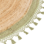 Teppich Jute beige / grün ⌀ 140 cm MARTS