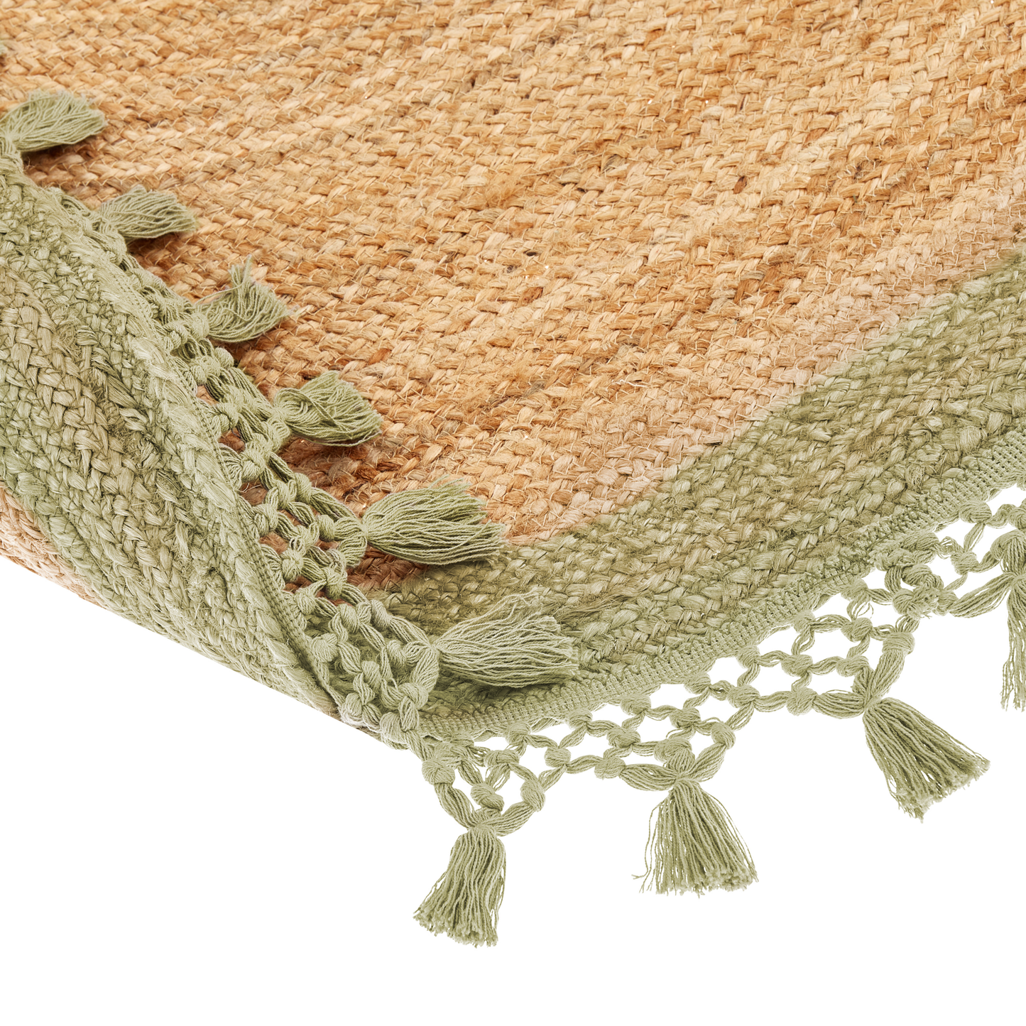 Teppich Jute beige / grün ⌀ 140 cm MARTS