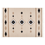 Kelim Teppich Baumwolle mehrfarbig 140 x 200 cm geometrisches Muster Kurzflor BERDIK