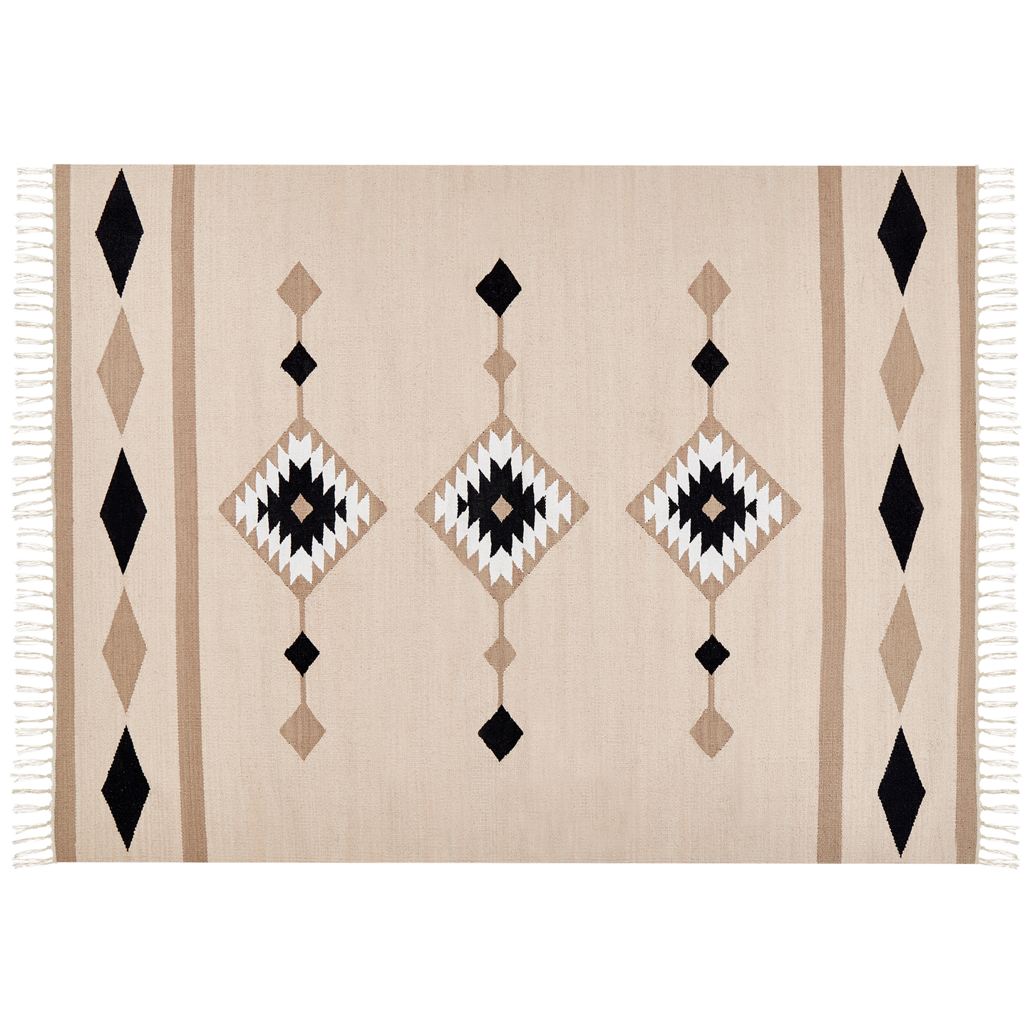 Kelim Teppich Baumwolle mehrfarbig 160 x 230 cm geometrisches Muster Kurzflor BERDIK