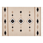 Kelim Teppich Baumwolle mehrfarbig 160 x 230 cm geometrisches Muster Kurzflor BERDIK