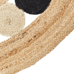 Teppich Jute beige / schwarz ⌀ 140 cm Kurzflor HOVIT