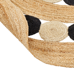 Teppich Jute beige / schwarz ⌀ 140 cm Kurzflor HOVIT