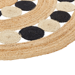 Teppich Jute beige / schwarz ⌀ 140 cm Kurzflor HOVIT
