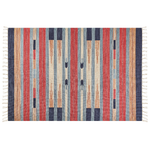 Kelim Teppich Baumwolle mehrfarbig 200 x 300 cm geometrisches Muster Kurzflor GANDZAK