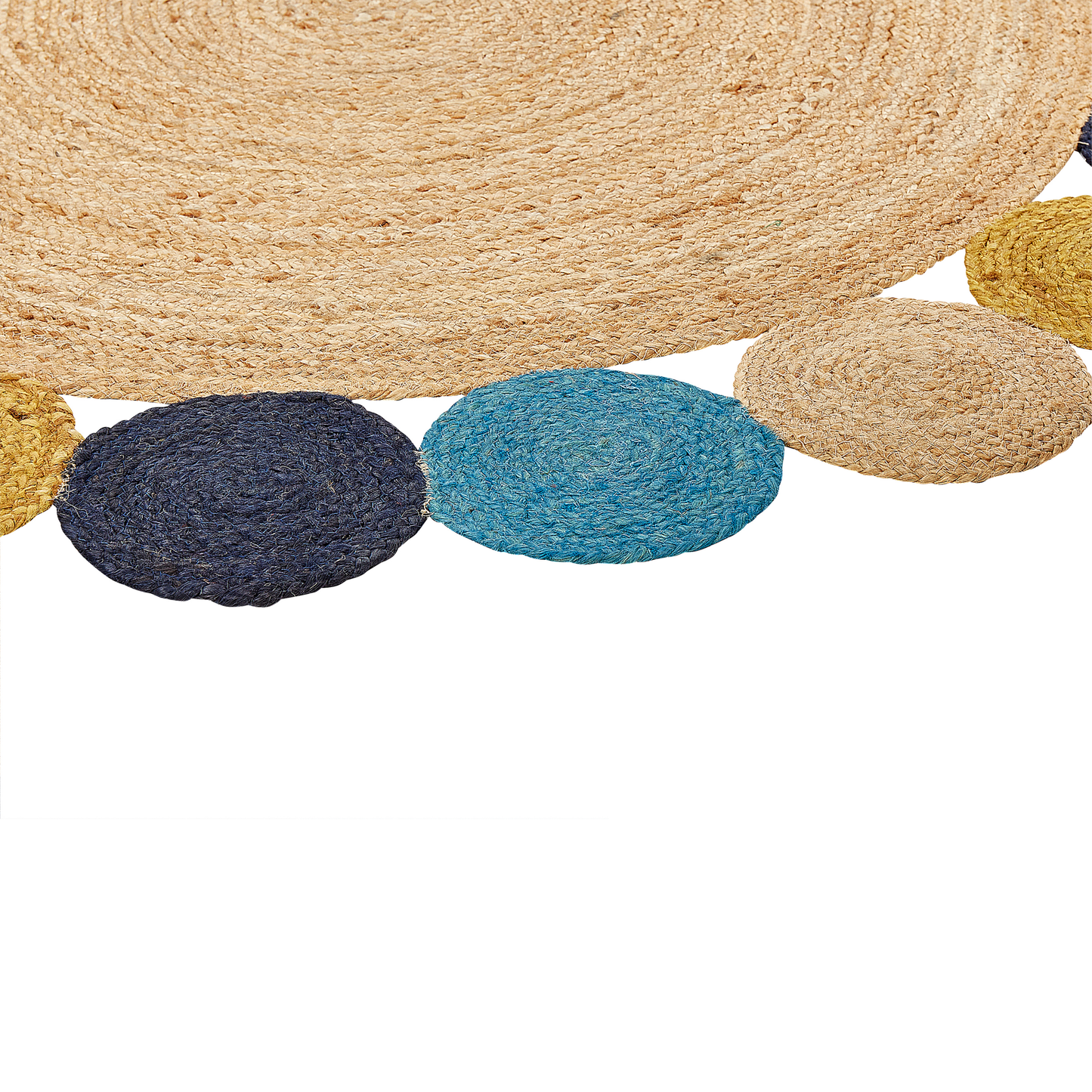 Teppich Jute mehrfarbig ø 140 cm Kurzflor zweiseitig VOSTAN