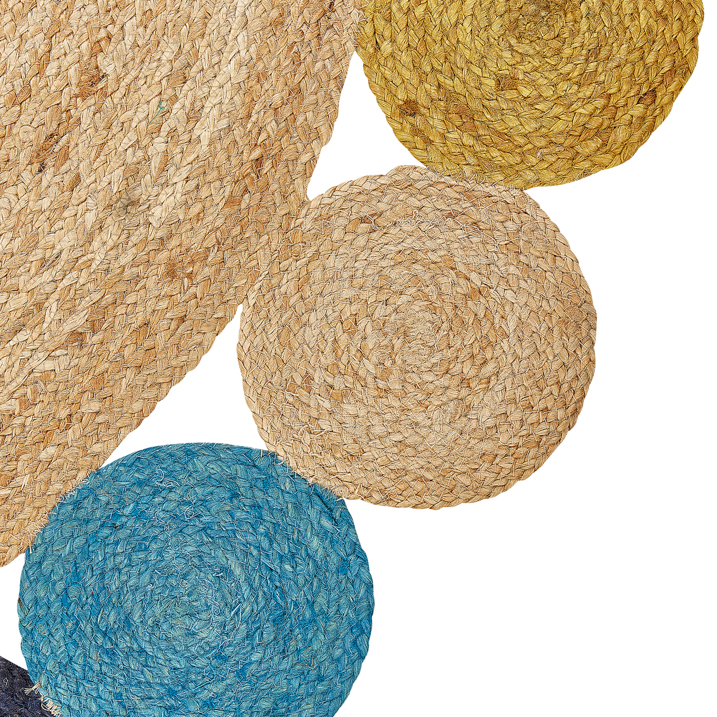 Teppich Jute mehrfarbig ø 140 cm Kurzflor zweiseitig VOSTAN