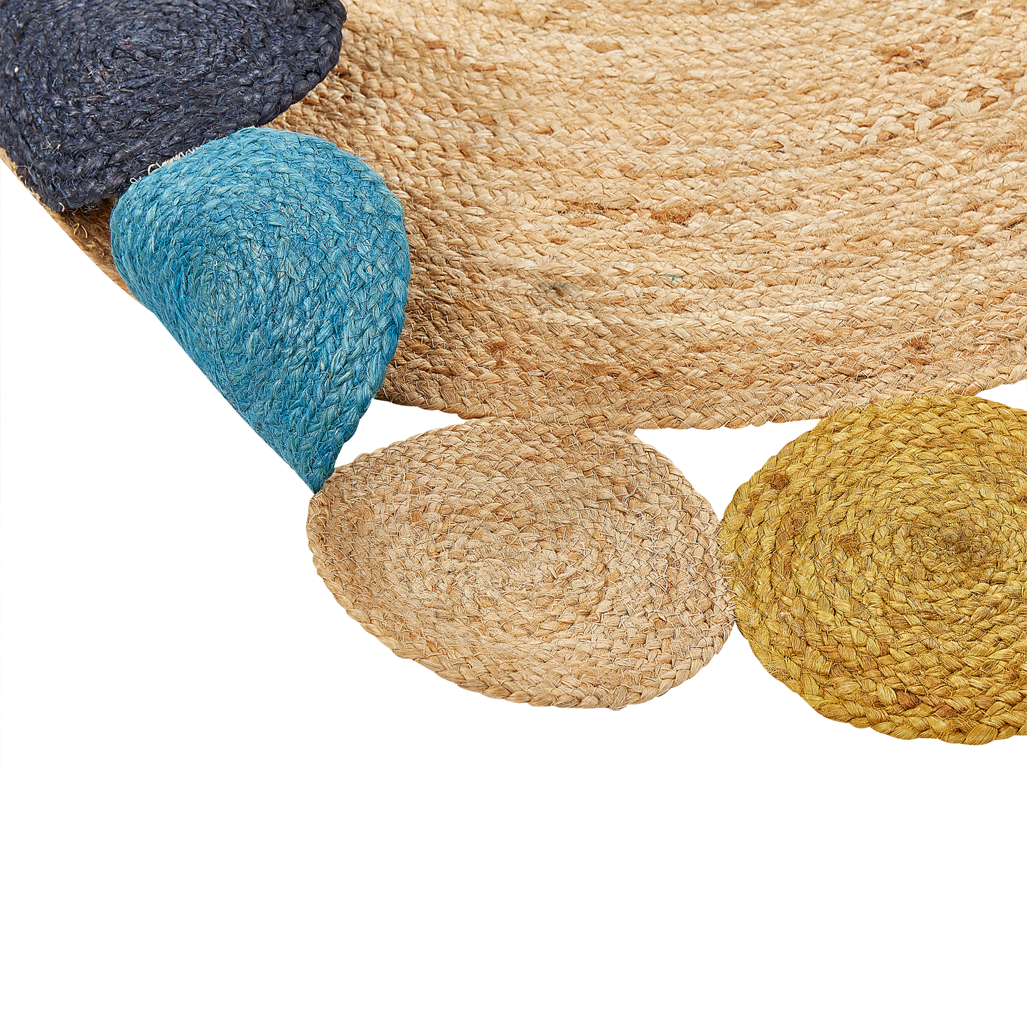 Teppich Jute mehrfarbig ø 140 cm Kurzflor zweiseitig VOSTAN