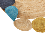 Teppich Jute mehrfarbig ø 140 cm Kurzflor zweiseitig VOSTAN