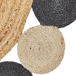 Teppich Jute natürlich / schwarz ø 140 cm Kurzflor zweiseitig VOSTAN