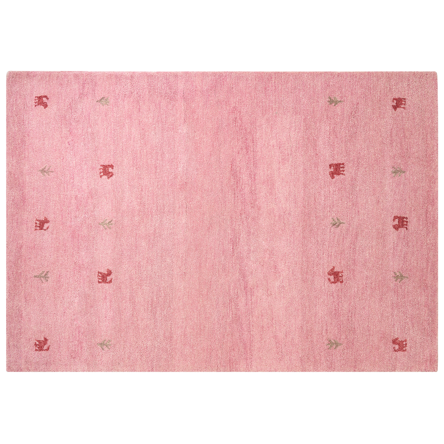 Gabbeh Teppich Wolle rosa 160 x 230 cm Tiermuster Hochflor YULAFI