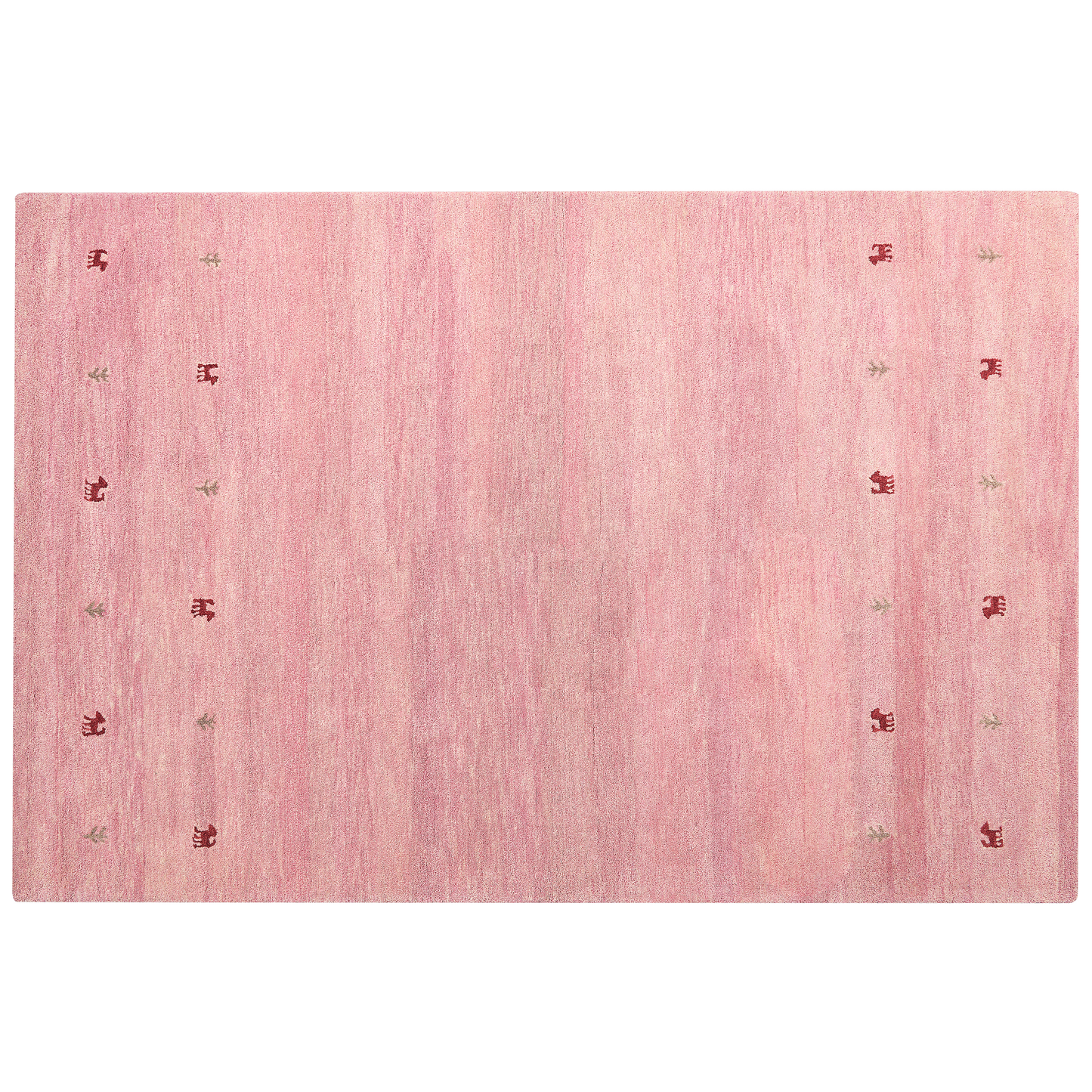 Gabbeh Teppich Wolle rosa 200 x 300 cm Tiermuster Hochflor YULAFI
