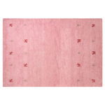 Gabbeh Teppich Wolle rosa 140 x 200 cm Tiermuster Hochflor YULAFI