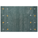 Gabbeh Teppich Wolle grün 160 x 230 cm Kurzflor CALTI