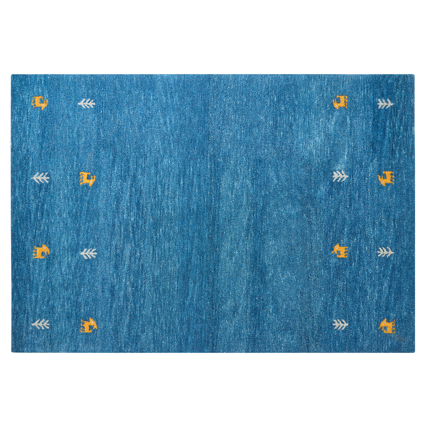 Gabbeh Teppich Wolle blau 140 x 200 cm Kurzflor CALTI